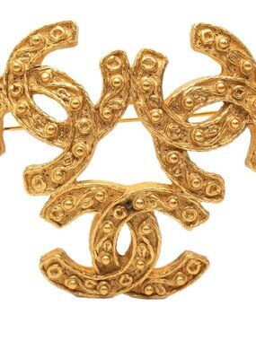 Chanel Triple CC Logo Gold Plated Shoulder Bag